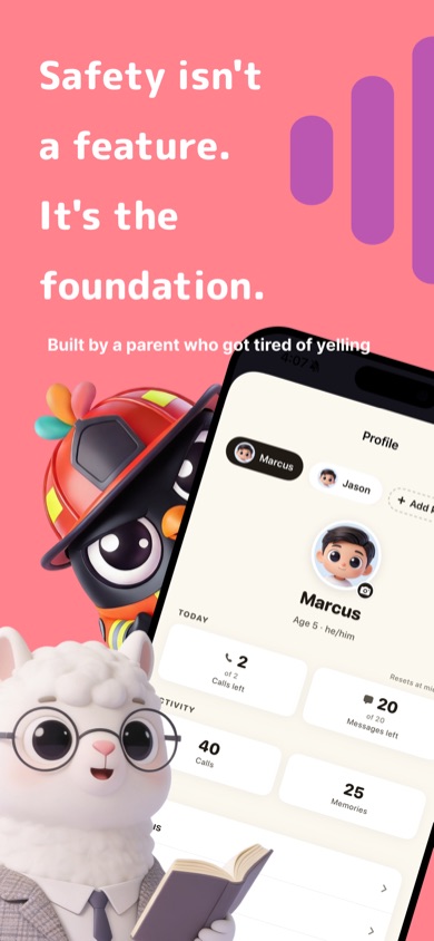 Officer Otto app — call transcript review with edit and delete controls for parents